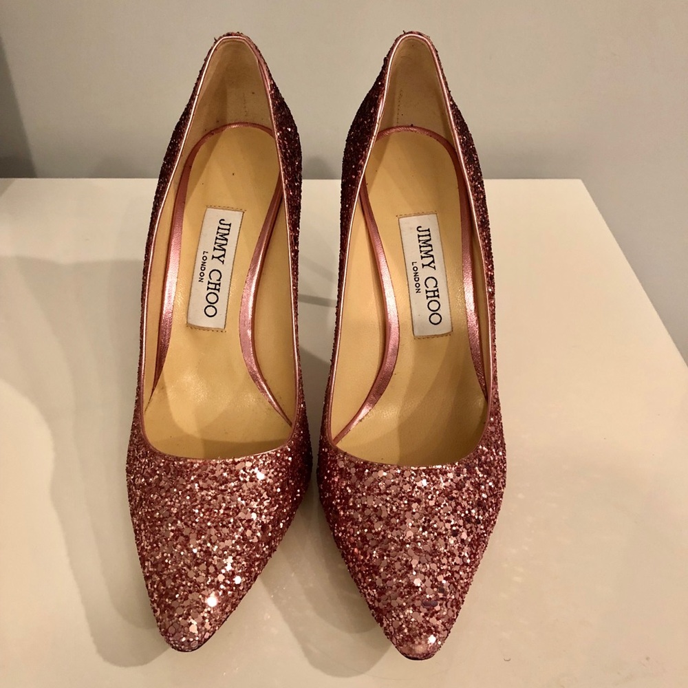Jimmy Choo Pink Glitter Ombre Shoes